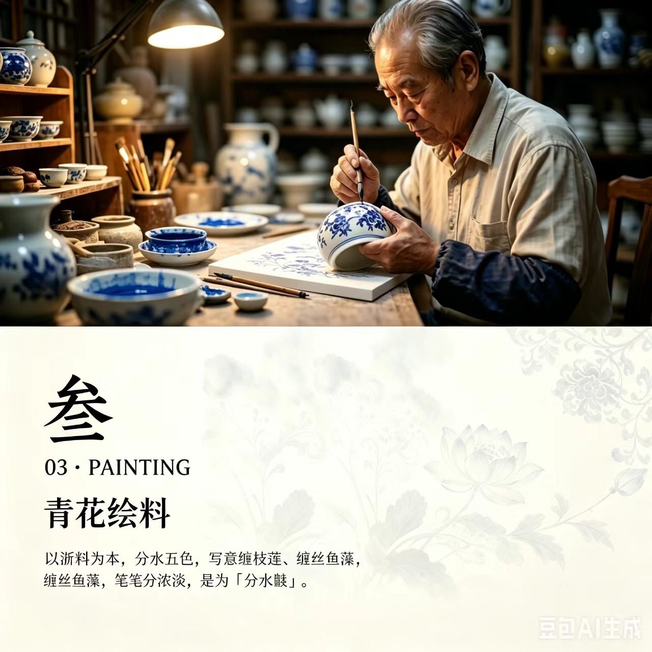 青花绘料工艺
